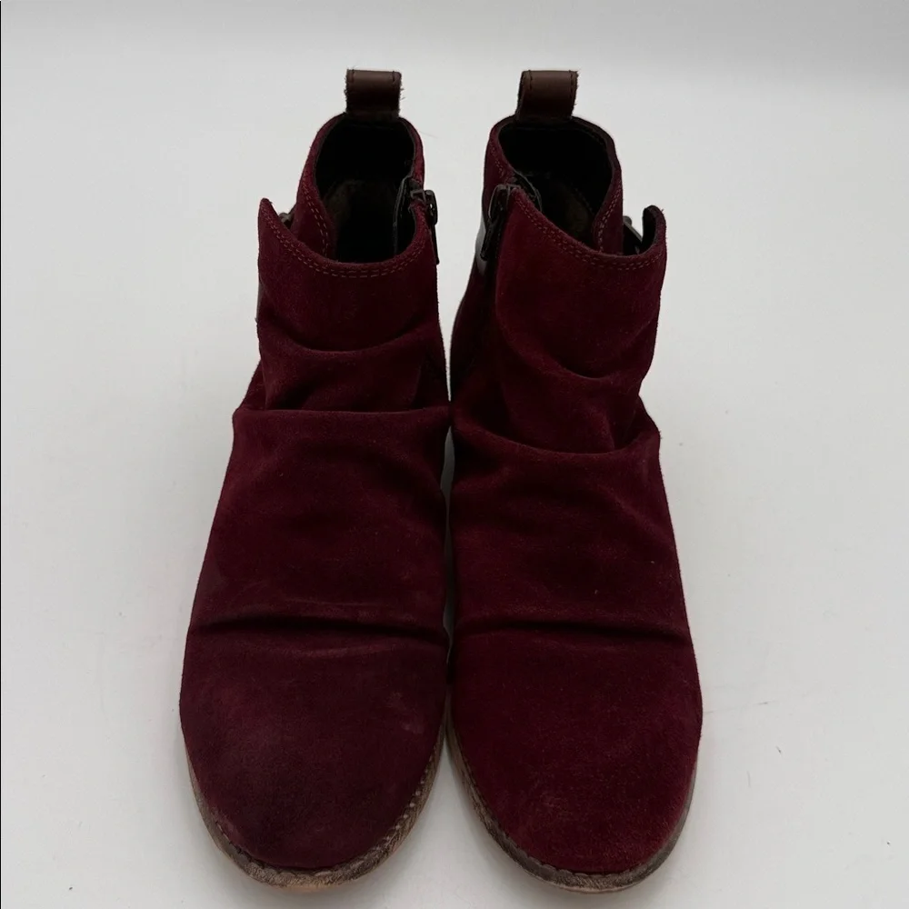 Diba true Women's Burgundy Ankle combat Boots women 8 leather suede casual Y2K